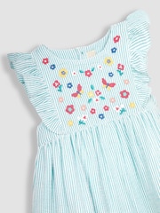 JoJo Maman Bébé Duck Egg Blue Butterfly Appliqué Pretty Summer Dress - Image 2 of 3