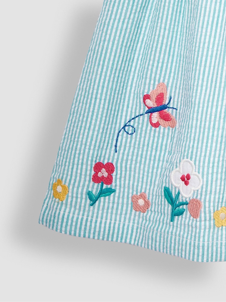 JoJo Maman Bébé Duck Egg Blue Butterfly Appliqué Pretty Summer Dress - Image 3 of 3
