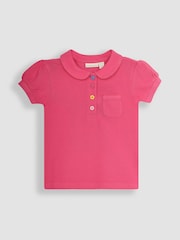 JoJo Maman Bébé Fuchsia Pink Pretty Polo Shirt - Image 1 of 3