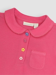 JoJo Maman Bébé Fuchsia Pink Pretty Polo Shirt - Image 2 of 3