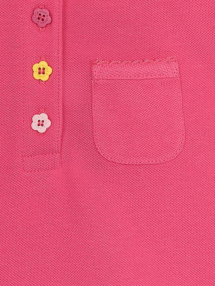 JoJo Maman Bébé Fuchsia Pink Pretty Polo Shirt - Image 3 of 3