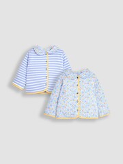 JoJo Maman Bébé Lilac Orange & Lemon Ditsy Floral Quilted Jacket - Image 1 of 6