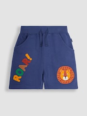 JoJo Maman Bébé Indigo Blue Lion Appliqué Pet in Pocket Shorts - Image 2 of 5