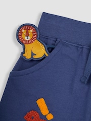 JoJo Maman Bébé Indigo Blue Lion Appliqué Pet in Pocket Shorts - Image 5 of 5