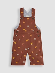 JoJo Maman Bébé Brown Safari Animals Printed Dungarees - Image 1 of 2