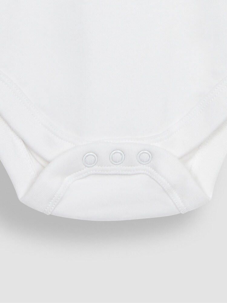 JoJo Maman Bébé White Bee Embroidered Collar Bodysuit - Image 3 of 3