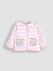 JoJo Maman Bébé Pink Jungle Floral Quilted Reversible Jacket - Image 2 of 5