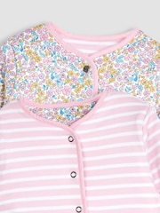 JoJo Maman Bébé Pink Jungle Floral Quilted Reversible Jacket - Image 4 of 5