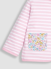 JoJo Maman Bébé Pink Jungle Floral Quilted Reversible Jacket - Image 5 of 5