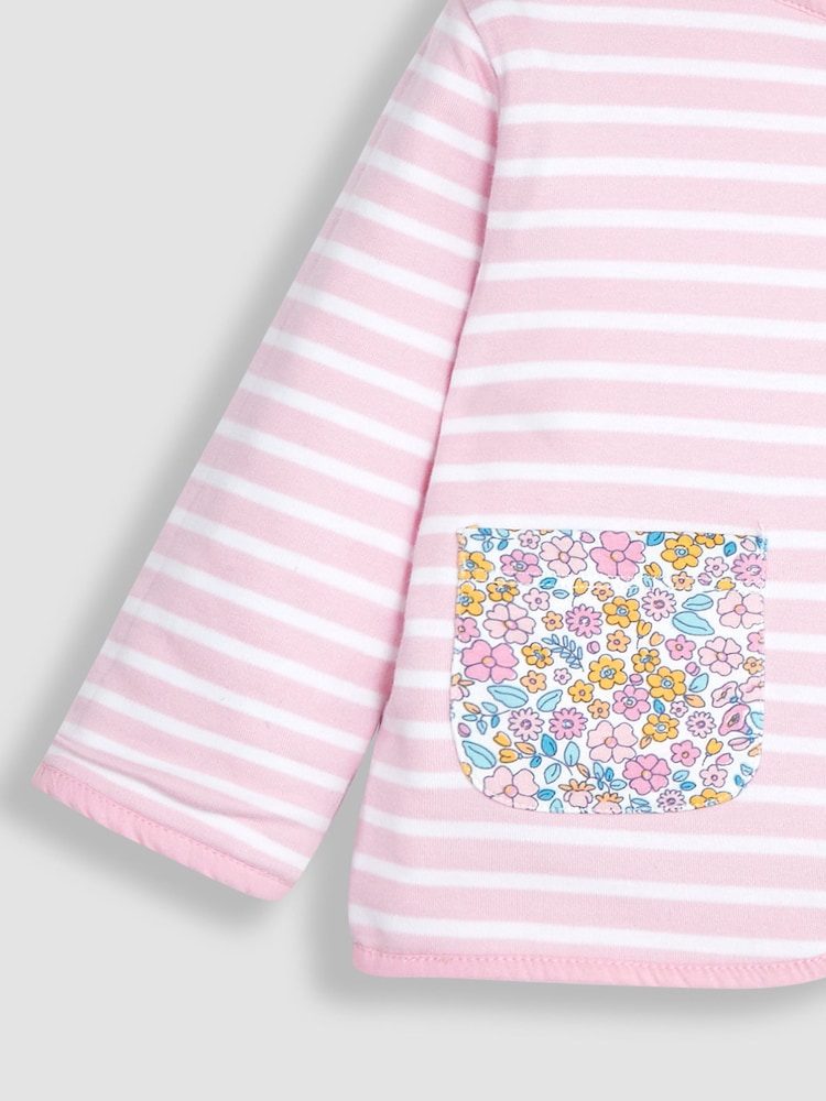 JoJo Maman Bébé Pink Jungle Floral Quilted Reversible Jacket - Image 5 of 5
