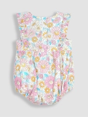 Jojo Maman Bébé Bubble Strampler mit Sonnenblume aus Baumwolle und Leinen​​​​​​​ - Bild 2 von 3