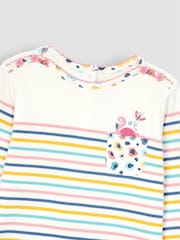 Разноцветный фламинго - Топ в бретонскую полоску с карманами JoJo Maman Bébé - Изображение 2 из 3