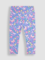 JoJo Maman Bébé Periwinkle Purple Butterfly Floral & Pink 2-Pack Leggings - Image 2 of 5