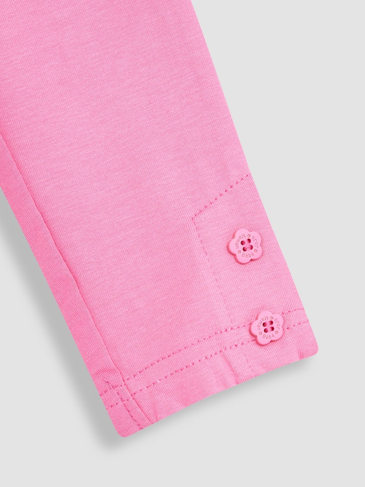 JoJo Maman Bébé Periwinkle Purple Butterfly Floral & Pink 2-Pack Leggings - Image 5 of 5