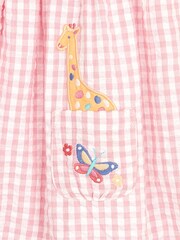 JoJo Maman Bébé Pink Jungle Appliqué Gingham Summer Dress - Image 3 of 4