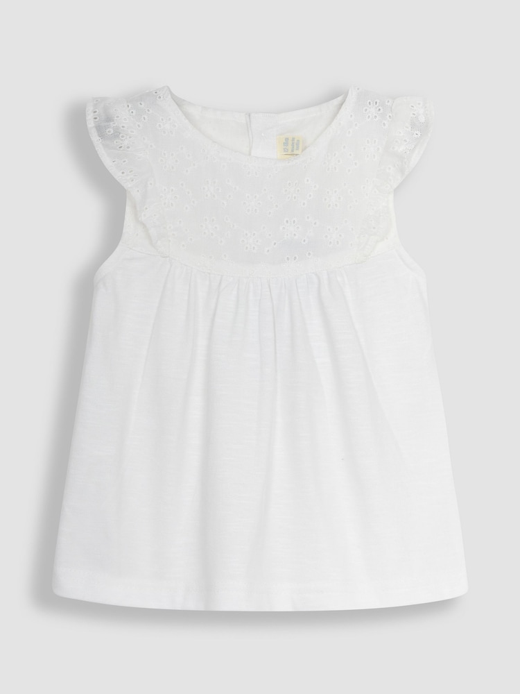 JoJo Maman Bébé White & Yellow 2-Pack Pretty Embroidered Tops - Image 2 of 5 JoJo Maman Bébé White & Yellow 2-Pack Pretty Embroidered Tops - Image 2 of 5