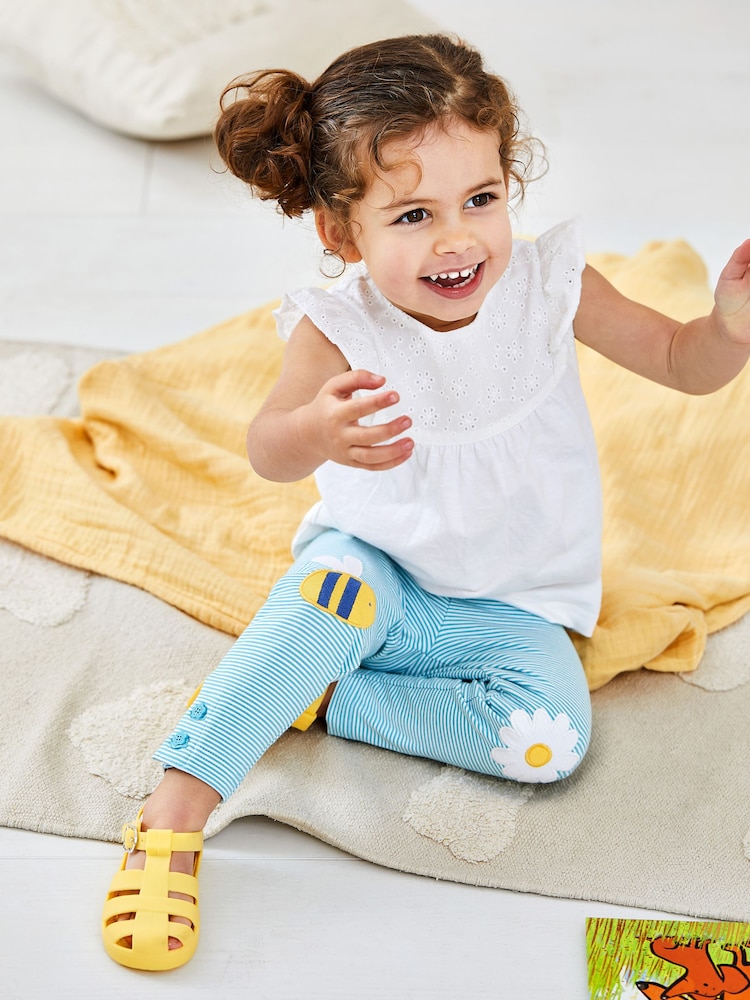 JoJo Maman Bébé White & Yellow 2-Pack Pretty Embroidered Tops - Image 5 of 5 JoJo Maman Bébé White & Yellow 2-Pack Pretty Embroidered Tops - Image 5 of 5