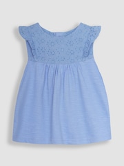 JoJo Maman Bébé Blue & Pink 2-Pack Pretty Embroidered Tops - Image 2 of 4
