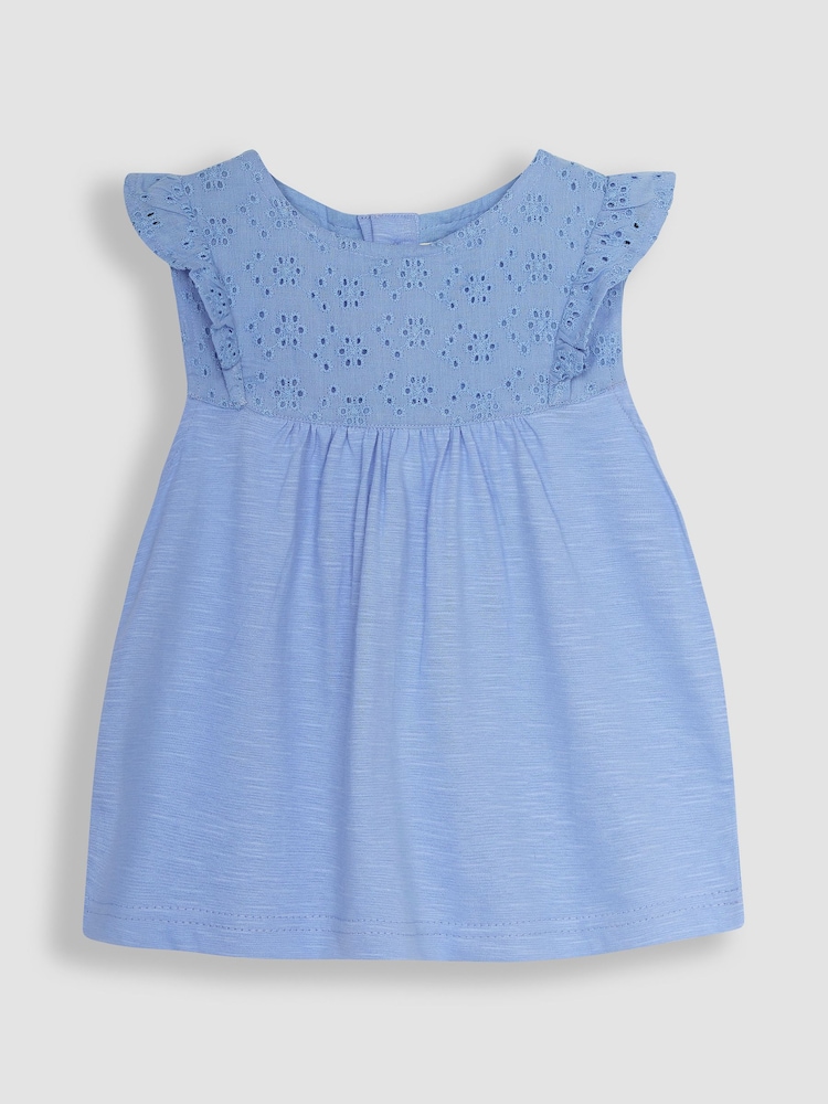 JoJo Maman Bébé Blue & Pink 2-Pack Pretty Embroidered Tops - Image 2 of 4