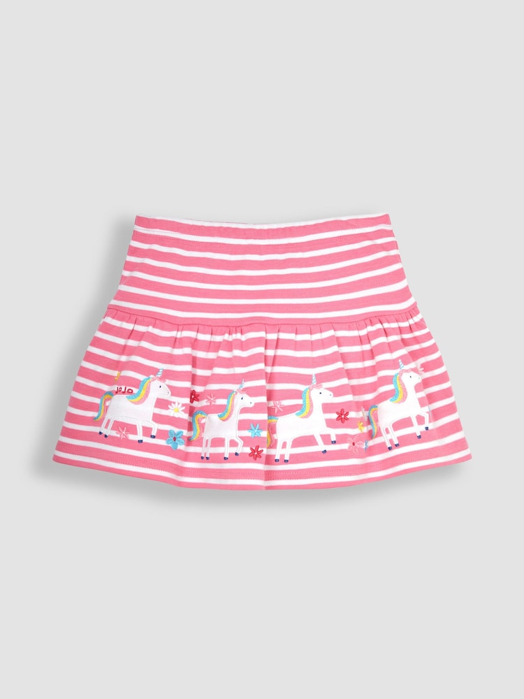 JoJo Maman Bébé Pink Unicorn Appliqué Skort - Image 1 of 3