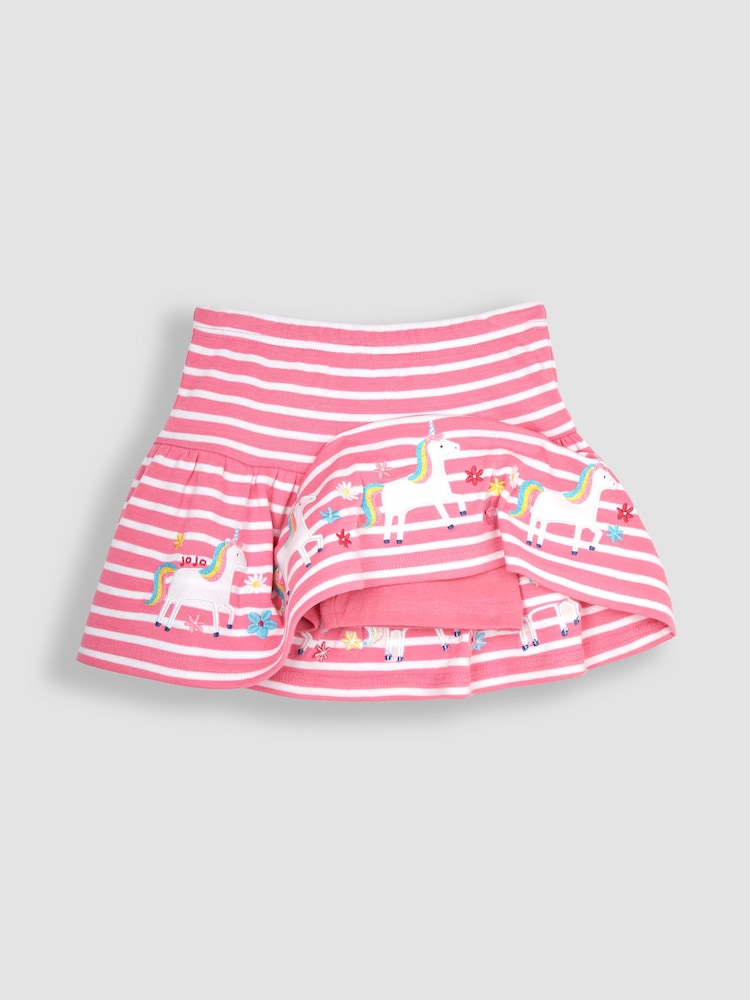 JoJo Maman Bébé Pink Unicorn Appliqué Skort - Image 2 of 3