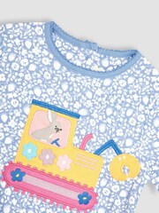 JoJo Maman Bébé Blue Bunny & Digger Appliqué Top - Image 2 of 3