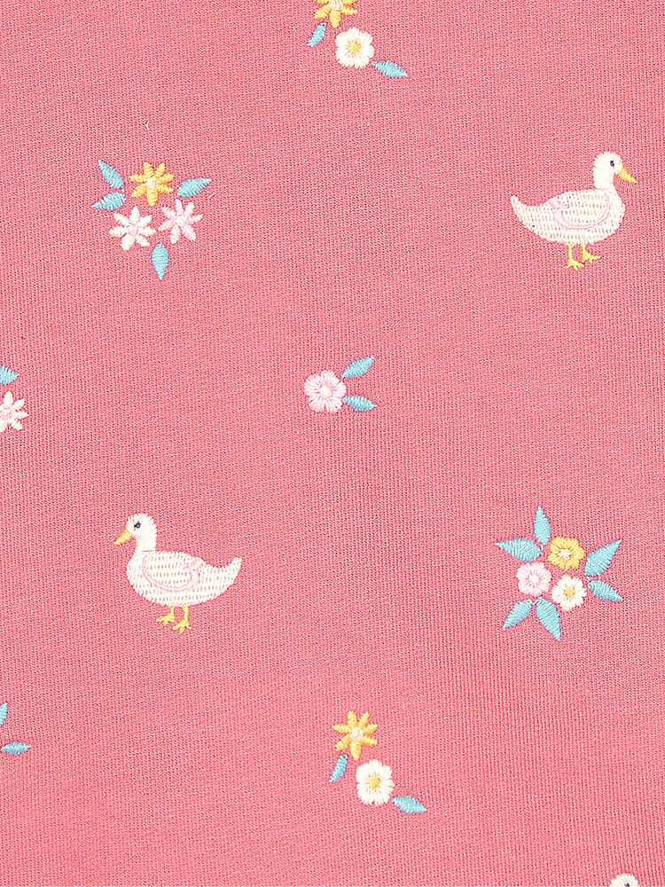 JoJo Maman Bébé Raspberry Pink Duck Embroidered Jersey Sweatshirt With Collar - Image 6 of 6 JoJo Maman Bébé Raspberry Pink Duck Embroidered Jersey Sweatshirt With Collar - Image 6 of 6