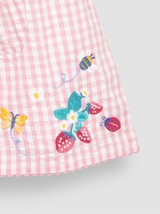 JoJo Maman Bébé Pink Strawberry Embroidered Pet In Pocket Gingham Dress - Image 5 of 7