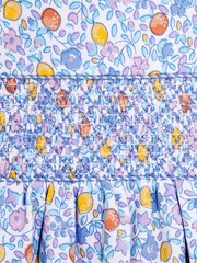 JoJo Maman Bébé Lilac Orange & Lemon Ditsy Floral Smocked Jersey Dress - Image 3 of 3