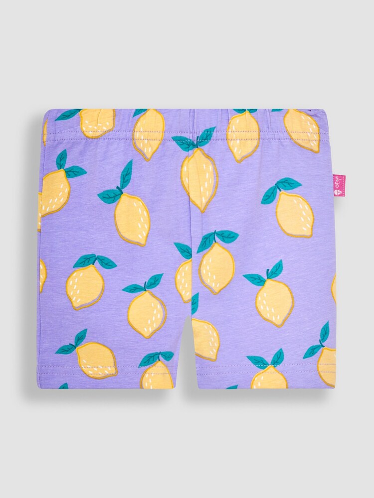 JoJo Maman Bébé Lilac Purple Lemon & Yellow 2-Pack Shorts - Image 2 of 4 JoJo Maman Bébé Lilac Purple Lemon & Yellow 2-Pack Shorts - Image 2 of 4