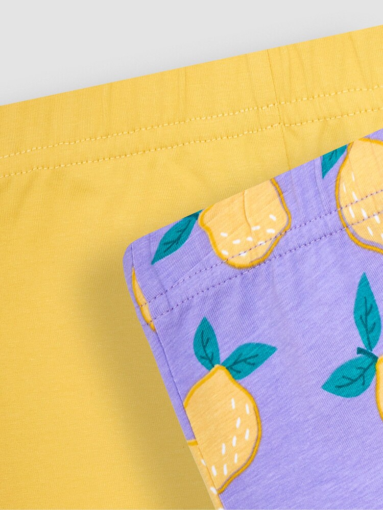 JoJo Maman Bébé Lilac Purple Lemon & Yellow 2-Pack Shorts - Image 4 of 4 JoJo Maman Bébé Lilac Purple Lemon & Yellow 2-Pack Shorts - Image 4 of 4