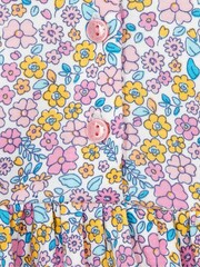 JoJo Maman Bébé Pink Jungle Floral Broderie Collar Jersey Dress - Image 3 of 3