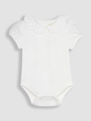 JoJo Maman Bébé Broderie Scallop Collar Bodysuit - Изображение 1 из 3