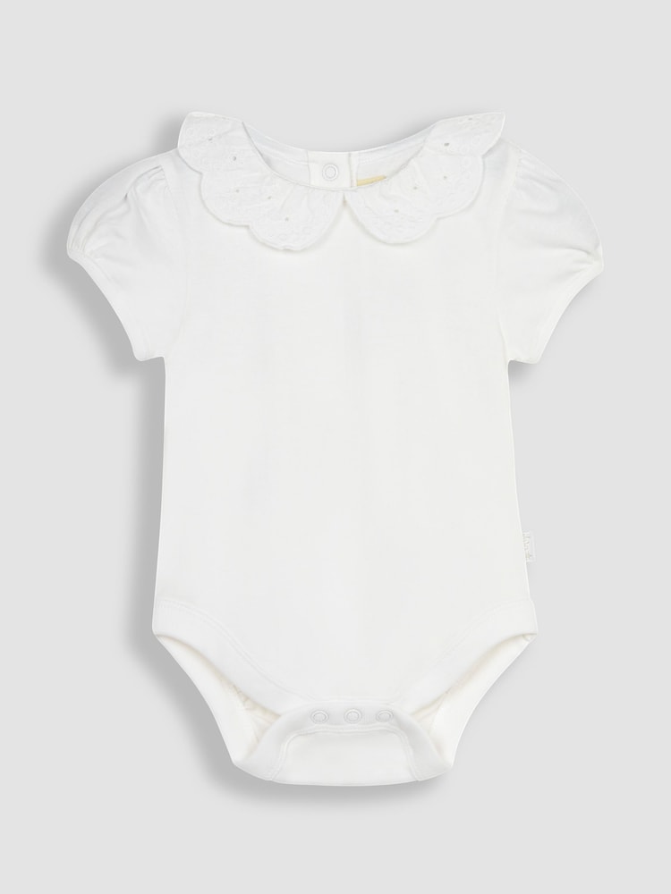 JoJo Maman Bébé Broderie Scallop Collar Bodysuit - Изображение 1 из 3