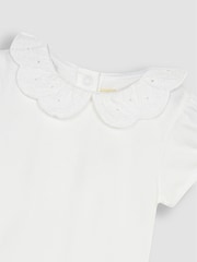 JoJo Maman Bébé Broderie Scallop Collar Bodysuit - Изображение 2 из 3