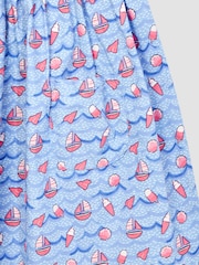 JoJo Maman Bébé Blue Nautical Wave Button Front Summer Dress - Image 4 of 4