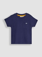 JoJo Maman Bébé Blue Safari Cats 2-Pack Pocket T-Shirts - Image 3 of 4