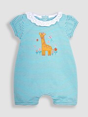 JoJo Maman Bébé Pink Giraffe 2-Pack Appliqué & Floral Rompers - Image 2 of 6