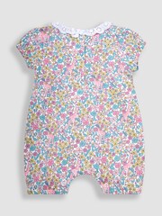 JoJo Maman Bébé Pink Giraffe 2-Pack Appliqué & Floral Rompers - Image 5 of 6
