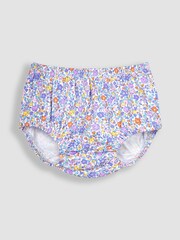 JoJo Maman Bébé Lilac Ditsy Floral Smocked Jersey Dress - Image 3 of 4