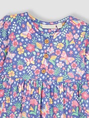 JoJo Maman Bébé Purple Butterfly Floral Button Front Pet In Pocket Button Front Dress - Image 3 of 4