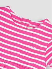 JoJo Maman Bébé Pink Classic Stripe Jersey Dress - Image 2 of 3