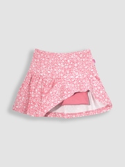 JoJo Maman Bébé Coral Pink Nautical Ditsy Floral Print Skort - Image 2 of 3