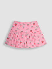 JoJo Maman Bébé Pink Strawberry Print Skort - Image 2 of 4