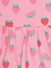 JoJo Maman Bébé Pink Strawberry Print Skort - Image 4 of 4