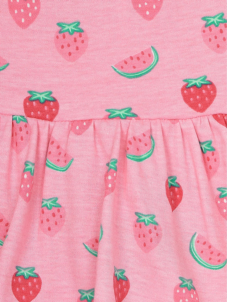 JoJo Maman Bébé Pink Strawberry Print Skort - Image 4 of 4