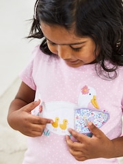 JoJo Maman Bébé Pink Duck Appliqué T-Shirt - Image 2 of 5