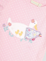 JoJo Maman Bébé Pink Duck Appliqué T-Shirt - Image 5 of 5