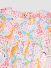 JoJo Maman Bébé Pink Safari Animals Print Pretty Sunsuit - Image 3 of 3