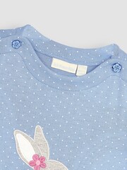 JoJo Maman Bébé Blue Bunny Appliqué T-Shirt - Image 2 of 3